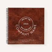 Bedrijfsnaam Logo QR bruin kunstleder Notitieboek (Voorkant)