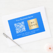 Bedrijfsnaam logo qr code bright blue rechthoekige sticker (Envelop)