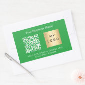 Bedrijfsnaam logo qr code groen rechthoekige sticker (Envelop)
