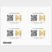 Bedrijfsnaam logo qr code merkkleur rechthoekige sticker (Vel)