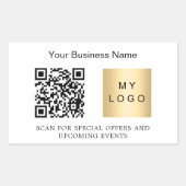 Bedrijfsnaam logo qr code merkkleur rechthoekige sticker (Voorkant)