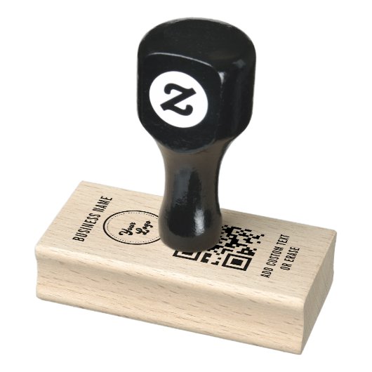Bedrijfsnaam Logo QR-code Modern Professional Rubberstempel (Stempel)