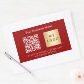 Bedrijfsnaam logo qr code rood rechthoekige sticker (Envelop)