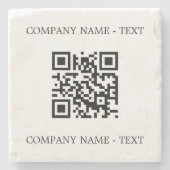 Bedrijfsnaam logo QR-code Stenen Onderzetter (Voorkant)