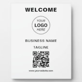 Bedrijfsnaam Logo & QR Code Welkom Plaque Fotoplaat (Voorkant)