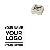 Bedrijfsnaam Logo Sociale media Modern Eenvoudig Rubberstempel (Gestempeld)