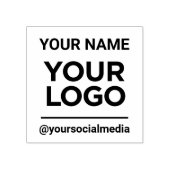 Bedrijfsnaam Logo Sociale media Modern Eenvoudig Rubberstempel (Afrduk)