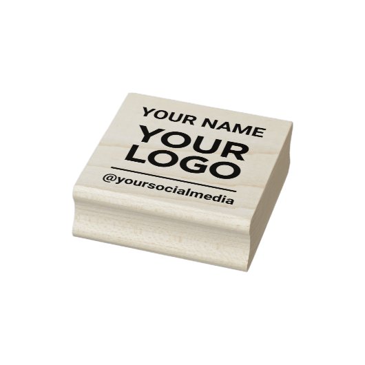 Bedrijfsnaam Logo Sociale media Modern Eenvoudig Rubberstempel (Stempel)