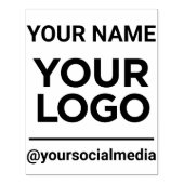 Bedrijfsnaam Logo Sociale media Moderne Grote Rubberstempel (Afrduk)