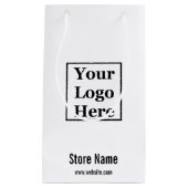 Bedrijfsnaam Logo Telefoonnummer Zwart-wit Klein Cadeauzakje (Voorkant)