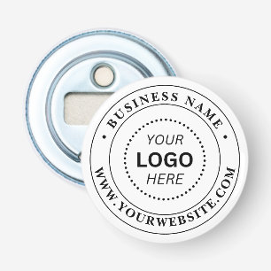 Bedrijfsnaam logo titel tekstnaam 2.25" Rond Button Flesopener