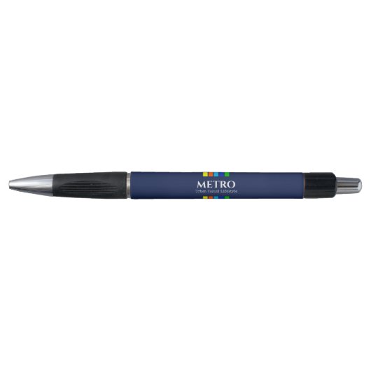 Bedrijfsnaam Logo Urban Modern Vertical Stripes Pen (Voorkant)