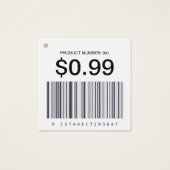 Bedrijfsnaam Logo Vierkant Barcode Verkoopprijs La Vierkante Visitekaartjes (Voorkant)