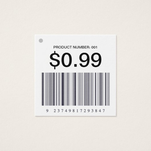 Bedrijfsnaam Logo Vierkant Barcode Verkoopprijs La Vierkante Visitekaartjes (Voorkant)