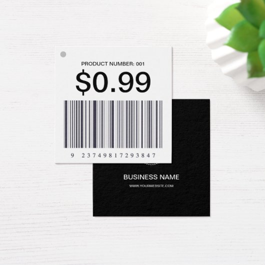 Bedrijfsnaam Logo Vierkant Barcode Verkoopprijs La Vierkante Visitekaartjes (Bureau)