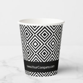 Bedrijfsnaam Logo Website Black & White Pattern Papieren Bekers