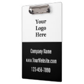 Bedrijfsnaam Logo Website Telefoonnr. Zwart & Wit Klembord (Links)