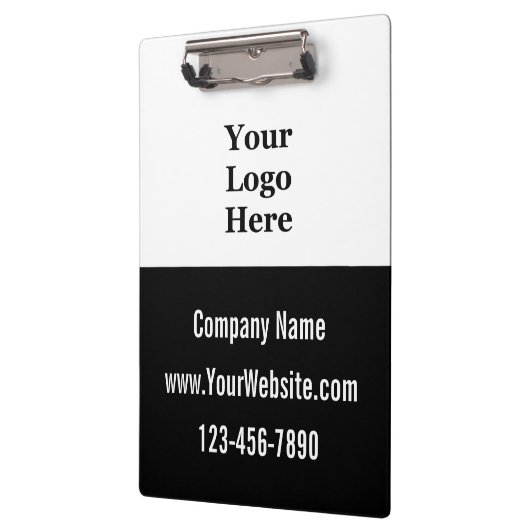 Bedrijfsnaam Logo Website Telefoonnr. Zwart & Wit Klembord (Links)