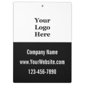 Bedrijfsnaam Logo Website Telefoonnr. Zwart & Wit Klembord (Achterkant)