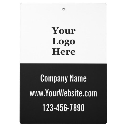Bedrijfsnaam Logo Website Telefoonnr. Zwart & Wit Klembord (Achterkant)
