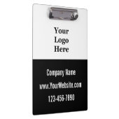 Bedrijfsnaam Logo Website Telefoonnr. Zwart & Wit Klembord (Rechts)