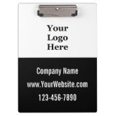 Bedrijfsnaam Logo Website Telefoonnr. Zwart & Wit Klembord (Voorkant)