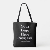 Bedrijfsnaam Logo Website Zwart-wit Promo Tote Bag (Achterkant)