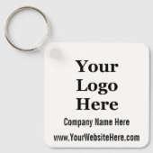 Bedrijfsnaam Logo Website Zwart-wit Sleutelhanger (Voorkant)