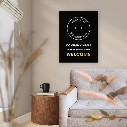 Bedrijfsnaam Logo Welcome Black Luury Real Folie Afdrukken