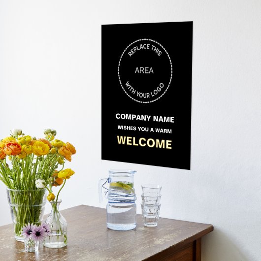 Bedrijfsnaam Logo Welcome Black Luury Real Folie Afdrukken (Laag (Keuken))