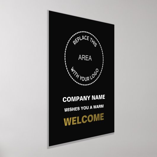 Bedrijfsnaam Logo Welcome Black Luury Real Folie Afdrukken (Laagn)