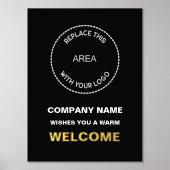 Bedrijfsnaam Logo Welcome Black Luury Real Folie Afdrukken (Voorkant)