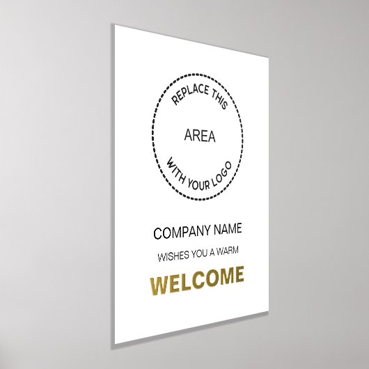 Bedrijfsnaam Logo Welkomstwoord Real Folie Afdrukken (Laagn)