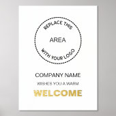 Bedrijfsnaam Logo Welkomstwoord Real Folie Afdrukken (Voorkant)