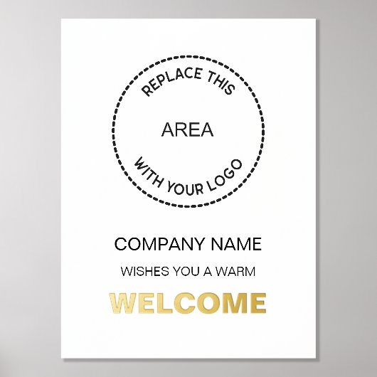 Bedrijfsnaam Logo Welkomstwoord Real Folie Afdrukken (Voorkant)