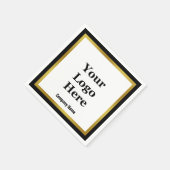 Bedrijfsnaam Logo Zwart Wit en Goud Elegant Servet (Hoek)