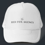 Bedrijfsnaam | merknaam van het bedrijf trucker pet<br><div class="desc">Een minimalistisch bedrijfsnaamontwerp in traditionele klassieke typografie,  inclusief een handgeschreven script. De perfecte corporate branding voor uw bedrijf!</div>