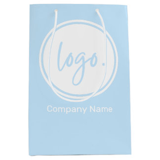BEDRIJFSNAAM MET BEDRIJFSNAAM & LOGO OP BLAUW MEDIUM CADEAUZAKJE