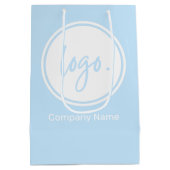 BEDRIJFSNAAM MET BEDRIJFSNAAM & LOGO OP BLAUW MEDIUM CADEAUZAKJE (Achterkant)