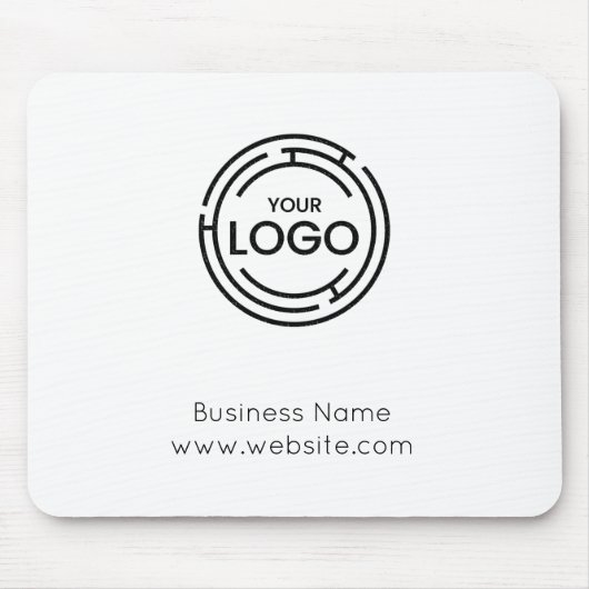 Bedrijfsnaam met Logo White Muismat (Voorkant)