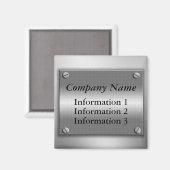 Bedrijfsnaam Metal Lijst Magnet (Voorkant / Achterkant)