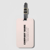 Bedrijfsnaam | Minimalistisch Eenvoudig schoon roz Bagagelabel (Voorkant (verticaal))