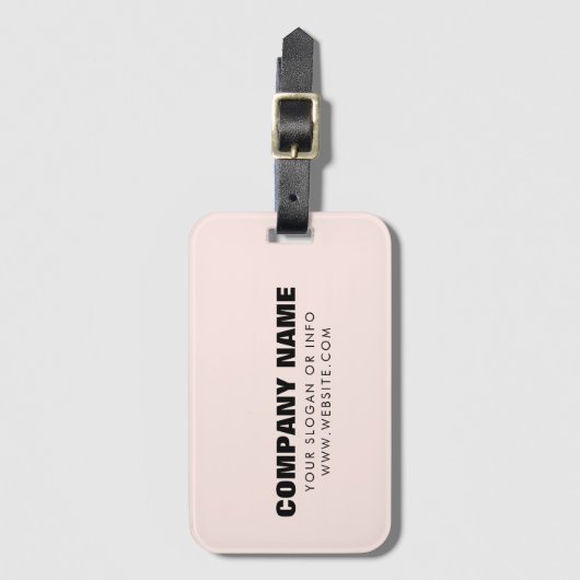 Bedrijfsnaam | Minimalistisch Eenvoudig schoon roz Bagagelabel (Voorkant (verticaal))