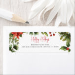 Bedrijfsnaam Mistletoe Christmas Retouradres Etiket<br><div class="desc">Berries Mistletoe Staff Christmas Return Address Label dat u gemakkelijk kunt aanpassen door op de knop "Personaliseren" te klikken om uw bedrijfsnaam en retouradres toe te voegen.</div>