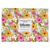 Bedrijfsnaam Modern Geel Roze Floral Groot Cadeauzakje (Achterkant)