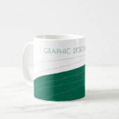 Bedrijfsnaam modern groen abstract gepersonaliseer koffiemok (Voorkant links)