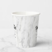 Bedrijfsnaam Modern Professioneel Wit Marmer Papieren Bekers (Links)