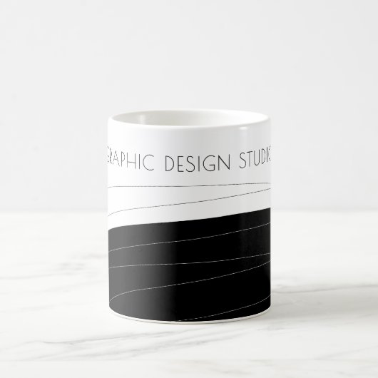 Bedrijfsnaam modern zwart-wit gepersonaliseerd koffiemok (Center)