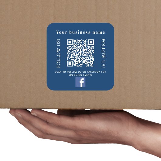Bedrijfsnaam navy blue qr code Instagram Vierkante Sticker