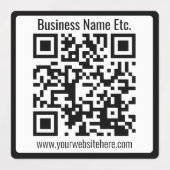 Bedrijfsnaam of andere info & Aanpasbare QR-code Labels (Design 2)